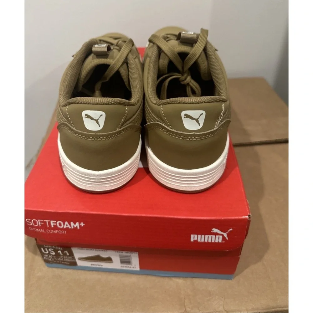 Puma Men Size 11 Skate Sneaker Padded Tongue & Collar Brown Shoes‎